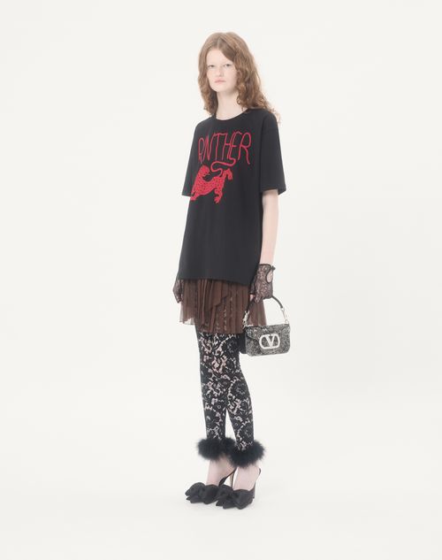 Valentino Garavani - Valentino Garavani Locò Small Embroidered Shoulder Bag With Jewel Logo - Black/silver - Woman - Shoulder Bags